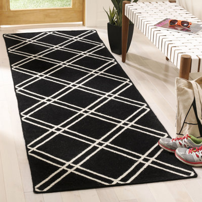 Tapis géométrique en laine et en coton tissé à la main et à plat Rodgers