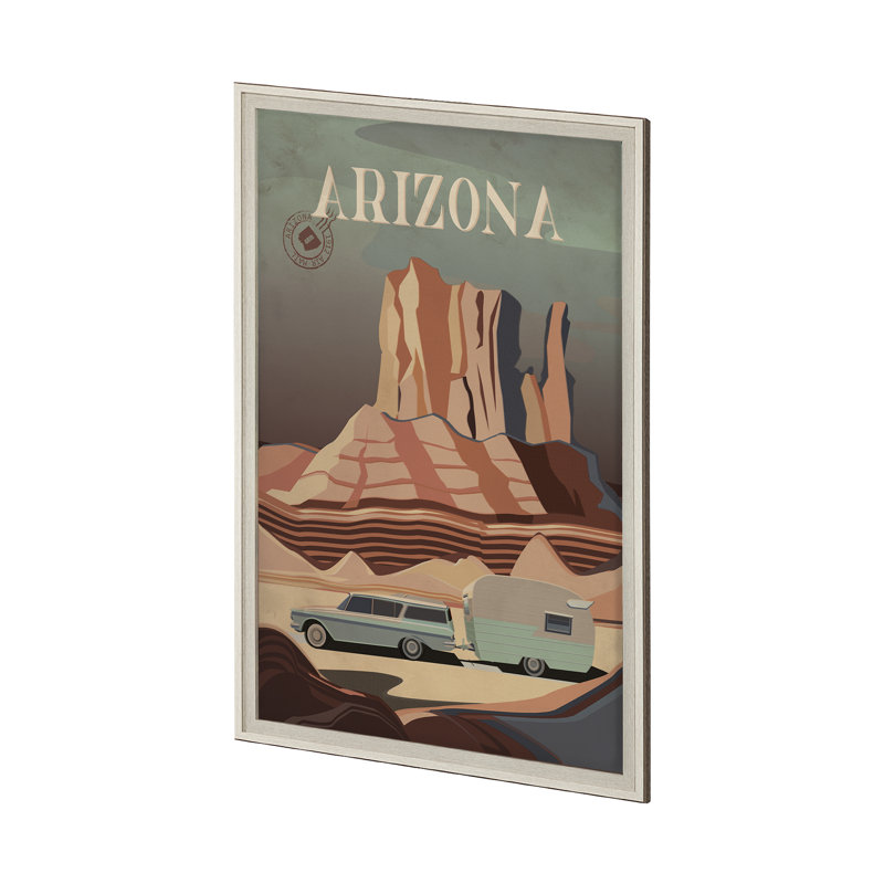Arizona Go par Simone, reproduction d'art encadrée sous verre, H 61,5 po x l 41,5 po x P 1,5 po, Cadre photo brun / noyer
