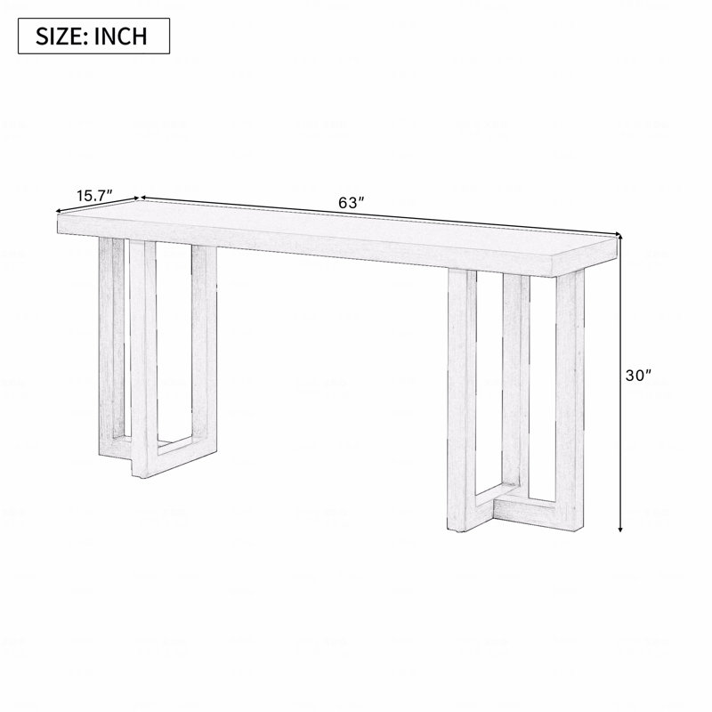 Console avec pieds en pin massif, Blanc