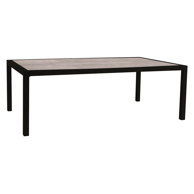 Quadra Outdoor Rectangle Dining Table, Carbon Black, Summit Gray