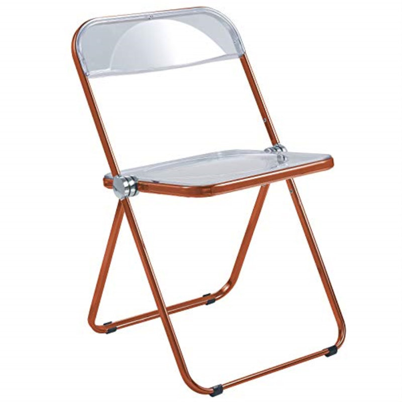 Chaise pliante en acrylique Gillispie, Orange
