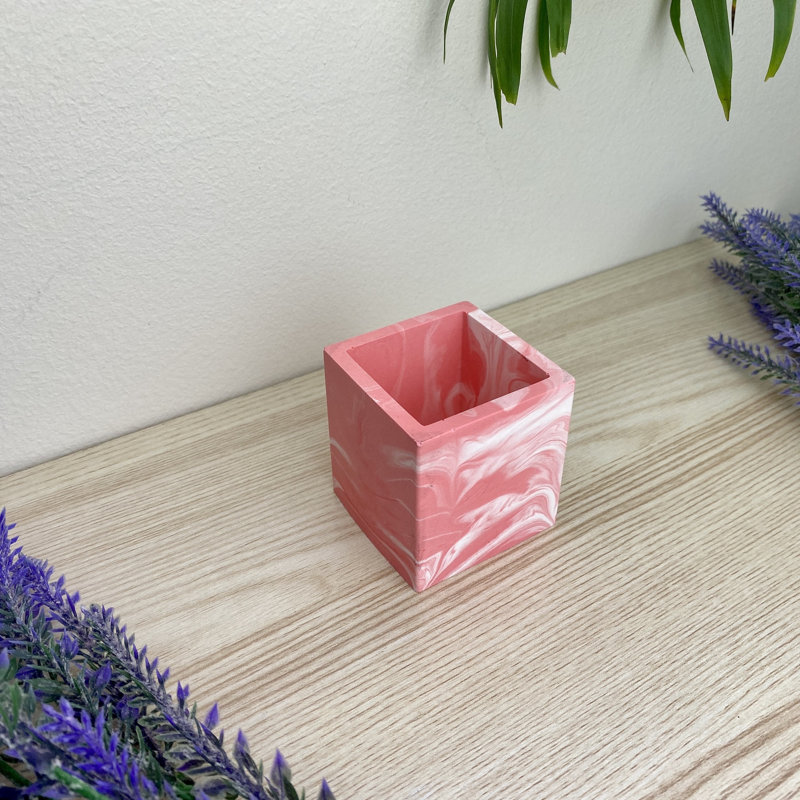 Neomi Square Pen Pot, Pink
