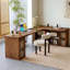 Bureau en bois massif en forme de L brun noisette-1450289245-1450289244