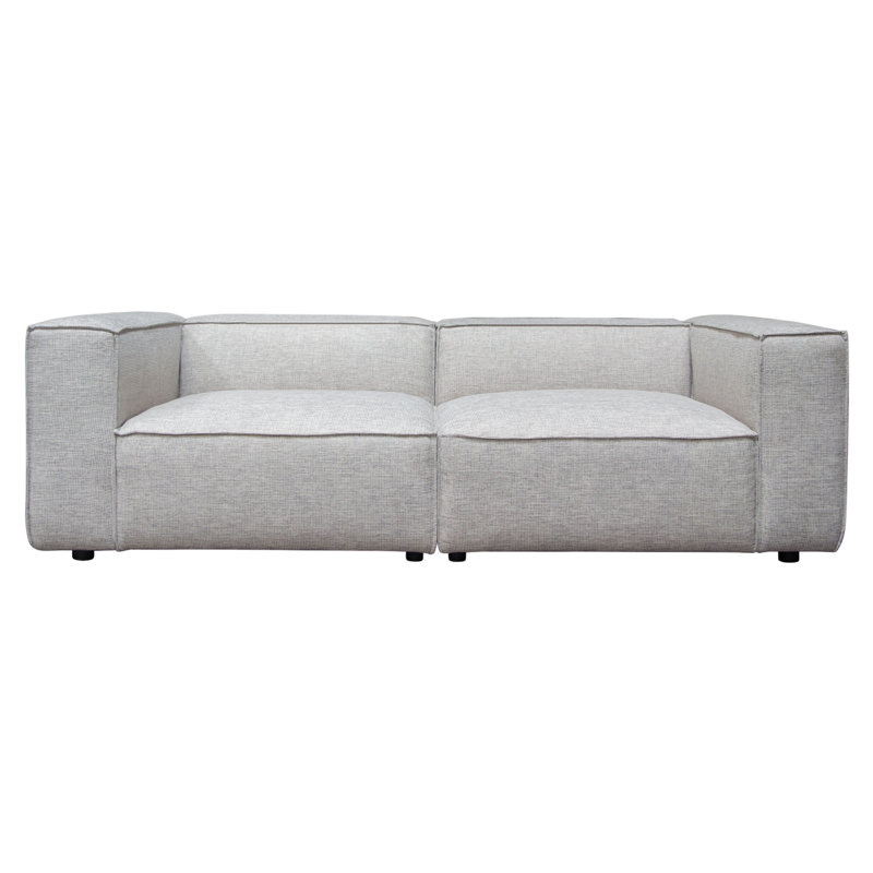 Daro 2Pc Modular Lounge Sofa, Textured Barley Gray Polyester