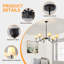 Lustre de style campagnard noir de 38,2 po avec abat-jour en tissu, luminaire rétro de salle à manger moderne à 6 bras, luminaire suspendu pour vestibule pour îlot de cuisine et vestibule dans le couloir du salon