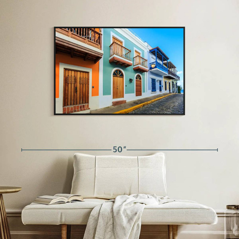 San Juan Street, Floating Frame Black, 40" X 27"