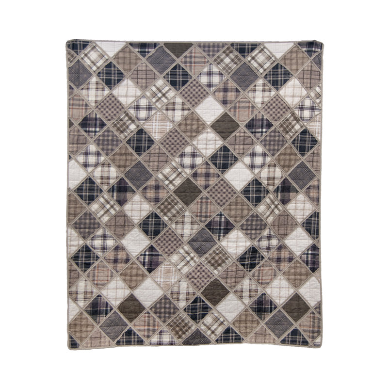 Donna Sharp Driftwood Ragged Pieced Cotton Quilted Throw