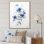 «Delicate Blue Ginko Leaves on White Watercolor I», reproduction sur toile