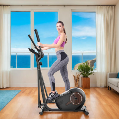 Elliptical Training Machines For Home Gym With Pulse Rate Grips, LCD Monitor
