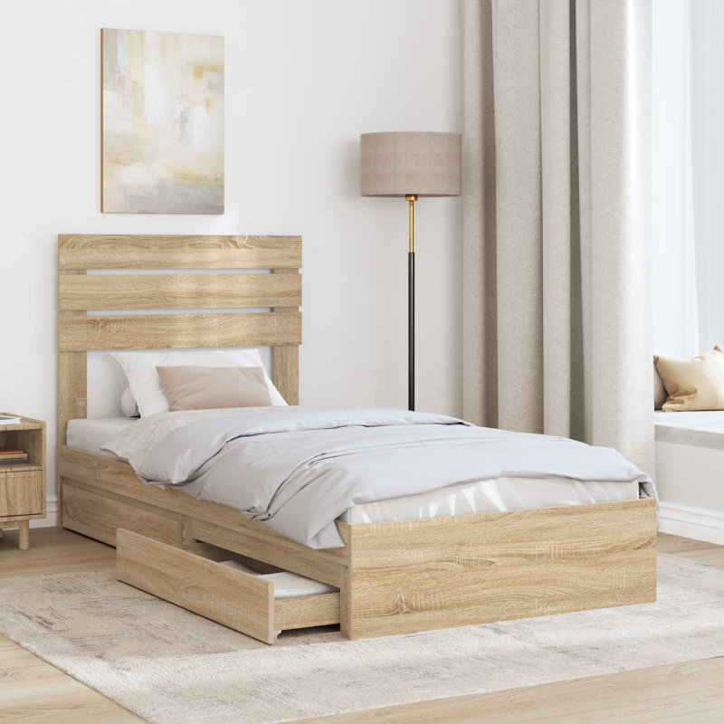 Bed, European Single (90 x 200 cm), Sonoma Oak