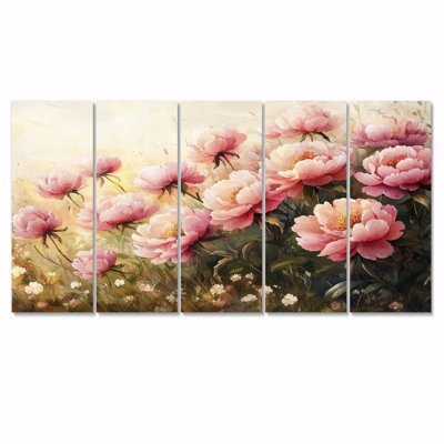 Dulude - pivoines - art mural traditionnel Wa