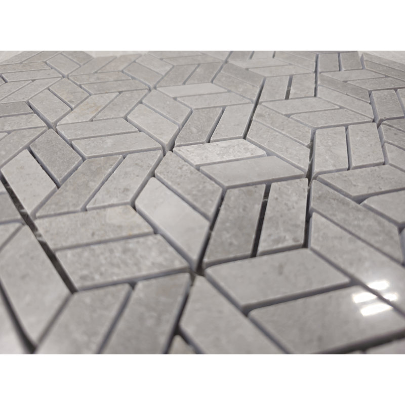 Carreau de mosaïque en marbre poli gris Cendrillon, Gris