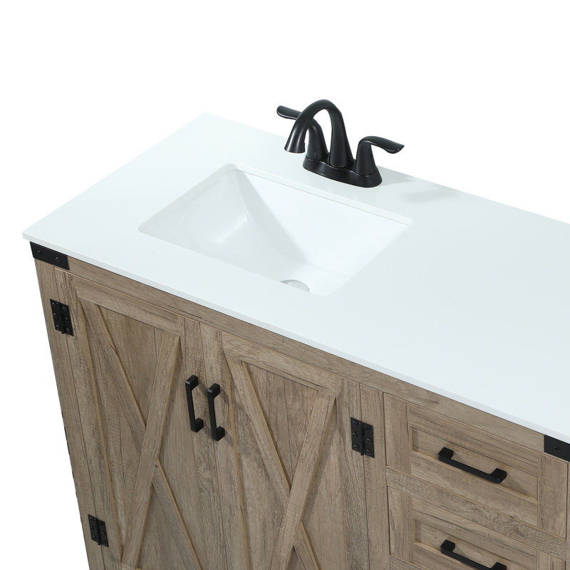 Ensemble de meuble-lavabo simple 42 po Slayton, Teck naturel