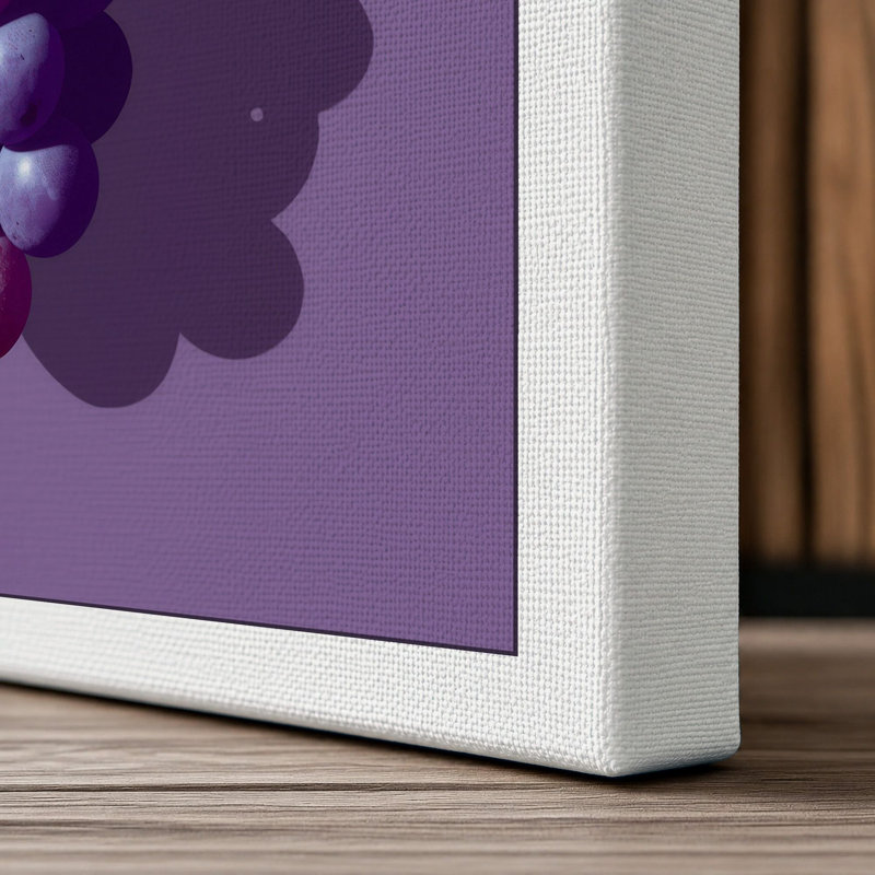 Purple Grapes Botanical - Wrapped Canvas, 36x24 - 91.4 x 61.0 cm, White Border