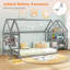Lit simple sur pied Montessori avec tablettes de rangement amovibles-129619080