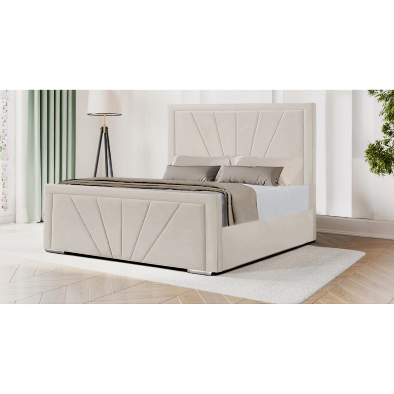 Valeria Upholstered Bed, Super King, Cream