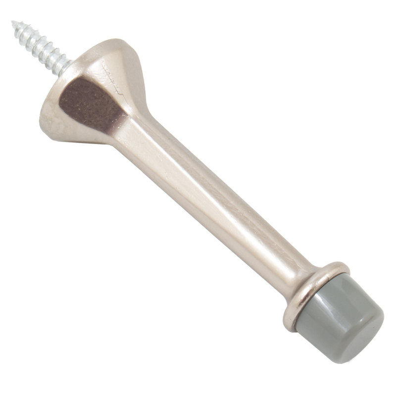 Zinc Baseboard Stop, Satin Nickel