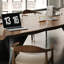 Nut-brown + Black Rectangular Solid Wood + Carbon Steel desk-2625725