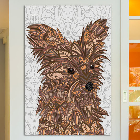 Jolie yorkie, impression sur toile tendue, H 26 po x l 18 po x P 1,5 po