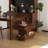  Mobile Solid Oak Lift Top End Table with Storage and Wheels-1797445065