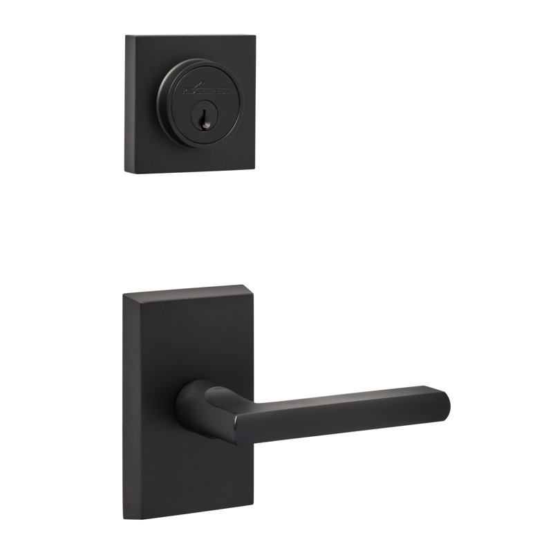 Logan Passage Lever with Deadbolt, Flat Black