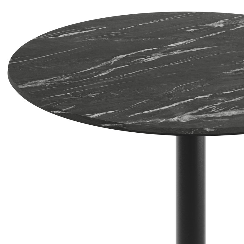 Plateau de table commercial à surface lisse avec base entrecroisée à hauteur de barre, H 42 po x L 36 po x l 36 po