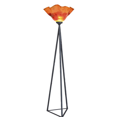 Cromaghs 72'' Black Torchiere Floor Lamp with Outlet