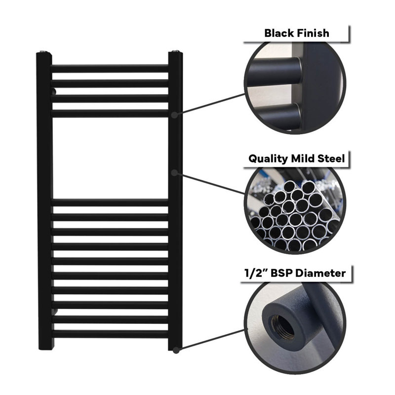 Standard Radiator, 47cm H x 15cm W x 3cm D, Black