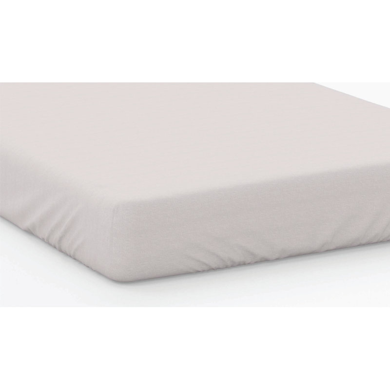 Plain Dye 200 TC Egyptian-Quality Cotton Egyptian Cotton Plain Weave / Muslin Fitted Sheet, Oyster, Kingsize (5')