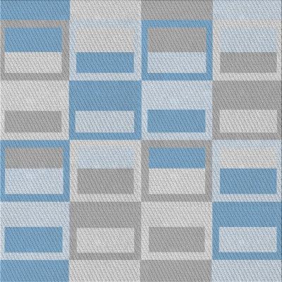 Tapis bleu/beige à motifs