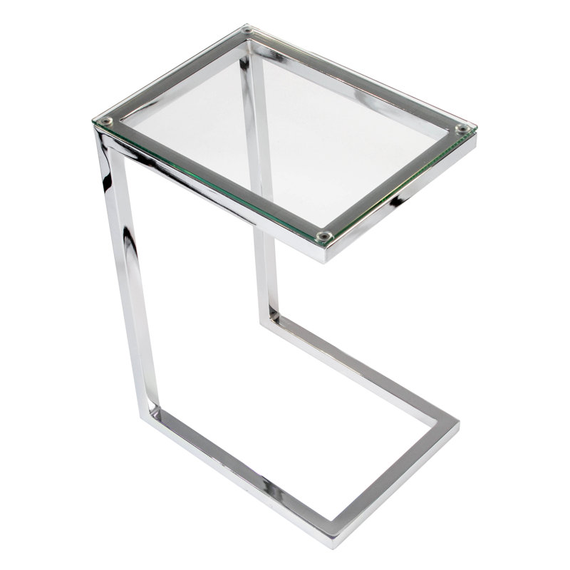 Table de bout Stretford, Transparent, Chrome