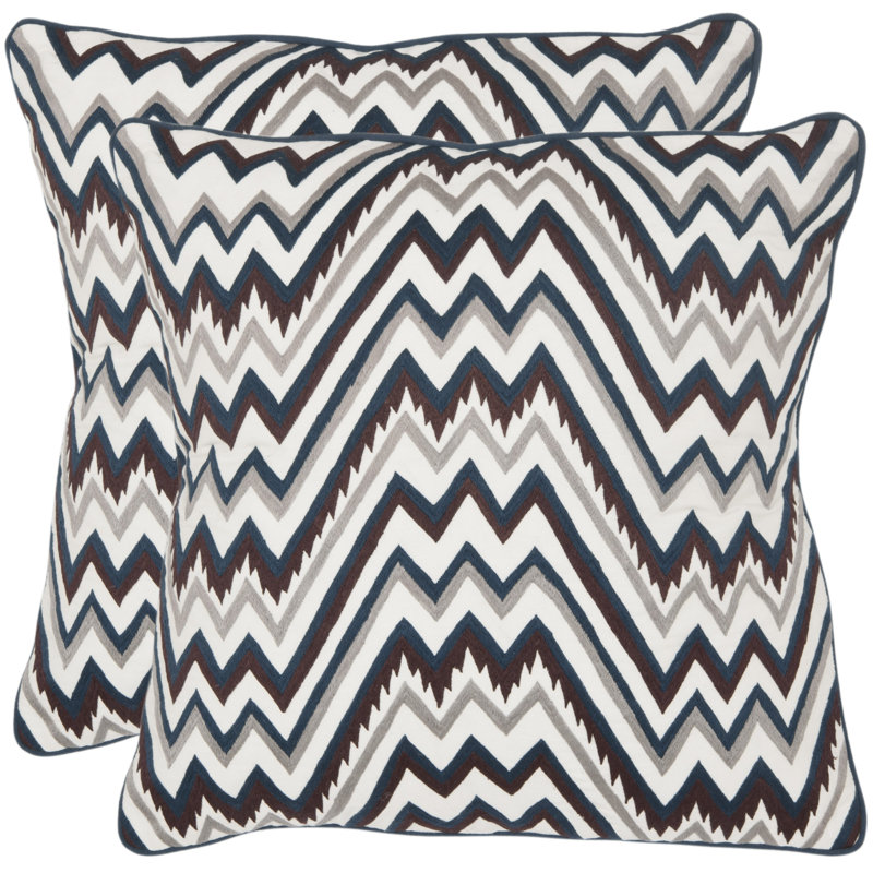 22'' Square Ikat Cotton Reversible Throw Pillow Set