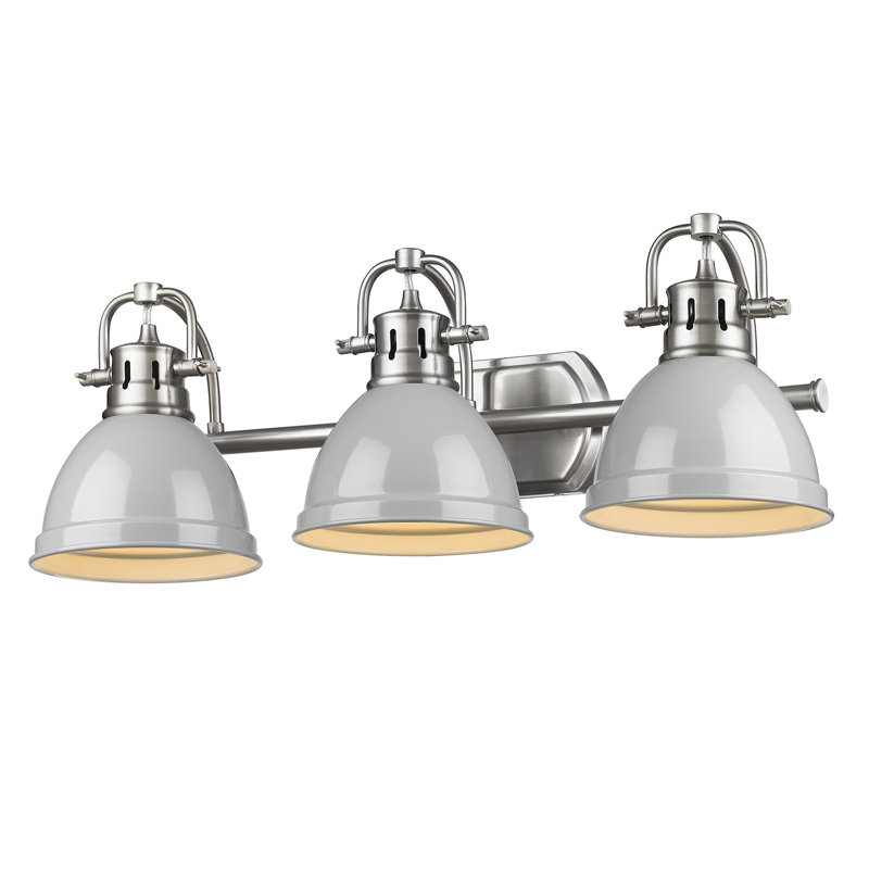 Drakeford Vanity Light, Pewter, Gray, 3 Lights