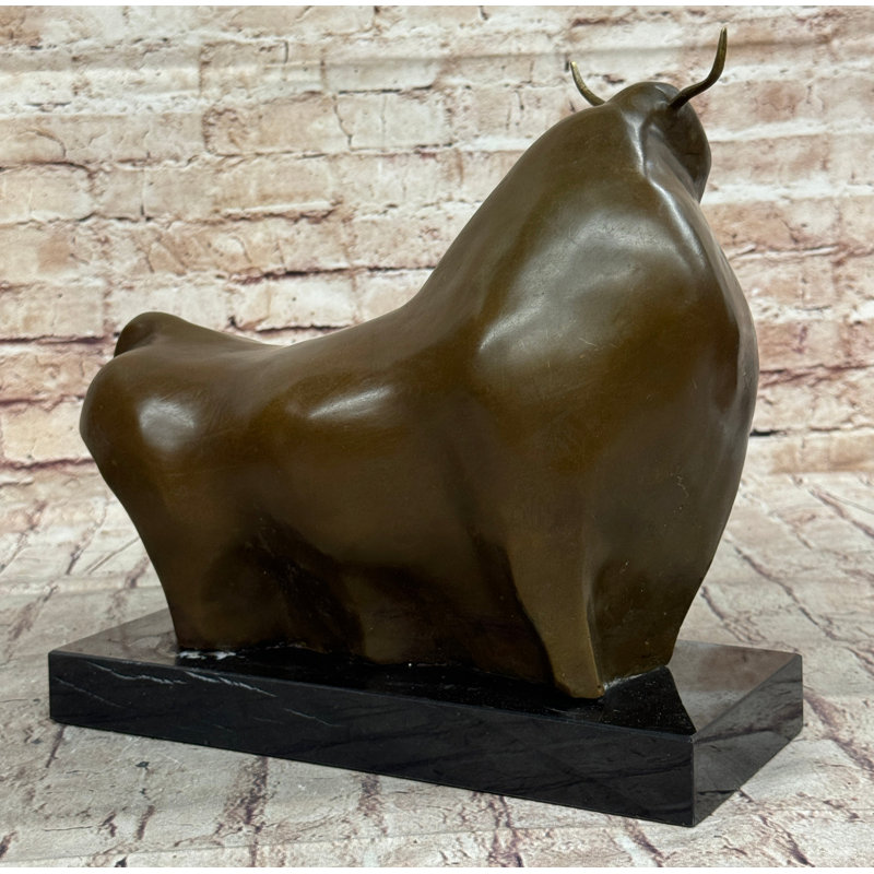 Sculpture 100% bronze taureau Mid Mid Century