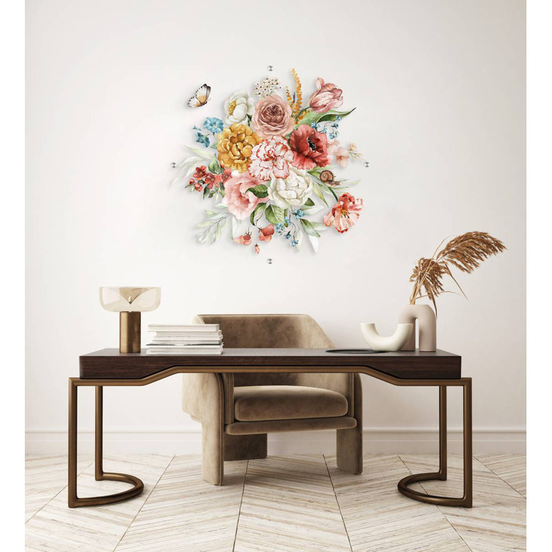 Décoration murale fleurs et papillons