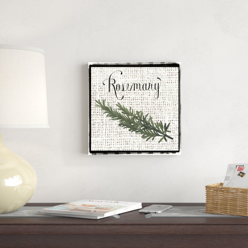 Herbes en toile de jute I, H 12 po x l 12 po x P 1,25 po