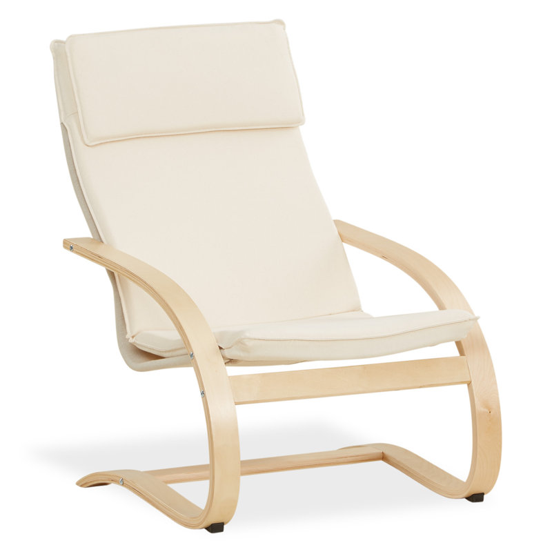 Ashanta Solid Wood Rocking Chair, Beige