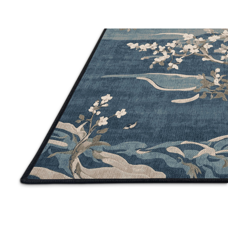 Machine Washable Gray Area Rug, Rectangle 6' x 9'