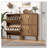 Shoe Storage Cabinet With 2 Flip Drawers,Free Standing Shoe Cabinet With Metal Handles For Entryway