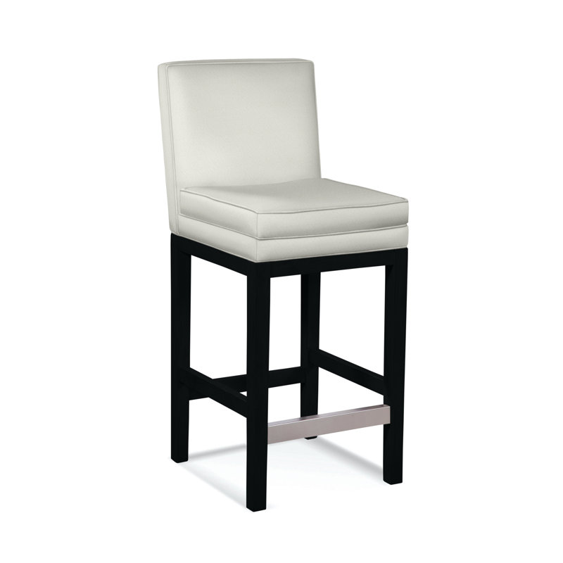 Upholstered Stool, Gray Sugar Performance; 0863-84, Black Finish