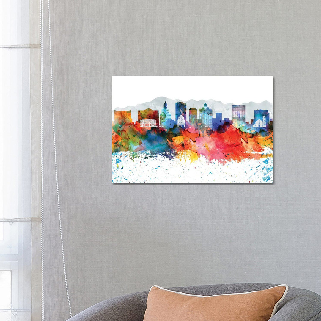 El Paso Skyline by WallDecorAddict - Wrapped Canvas Painting