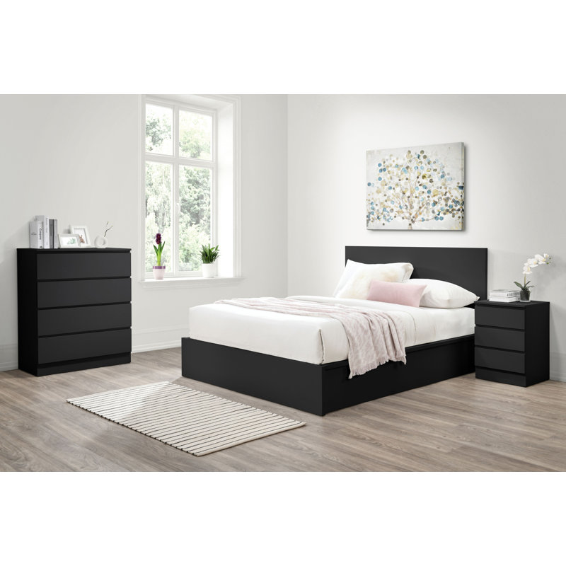 Marqita Double (4'6) Ottoman Bed, Double (4'6), Black