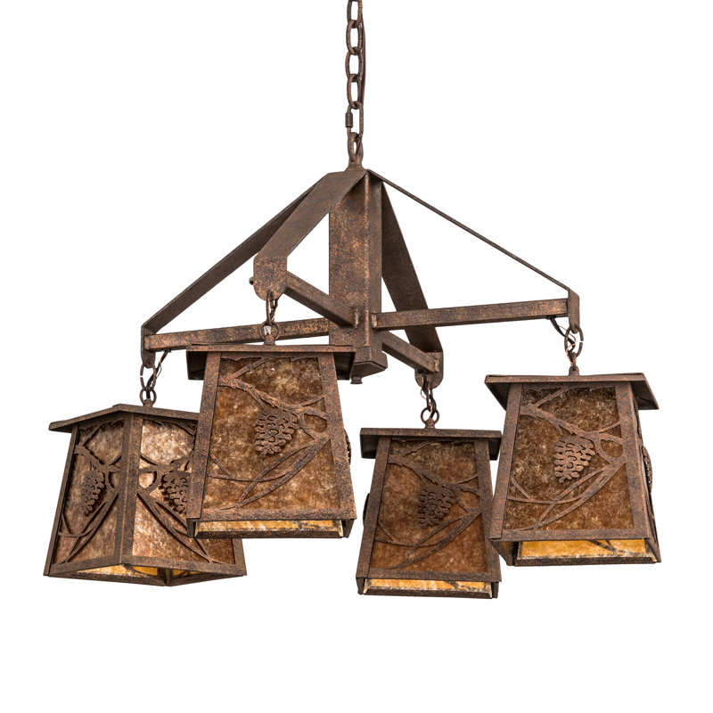Rustic Lodge 4 - Light Dimmable Geometric Chandelier