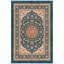 Tapis Urgup traditionnel persan audacieux, bleu sarcelle, or et crème, lavable en machine, antidérapant, à poils courts, pour l'intérieur et l'extérieur, adapté aux animaux domestiques, idéal pour le salon, la chambre, la salle à manger, l'entrée, le couloir ou le bureau.-682838624