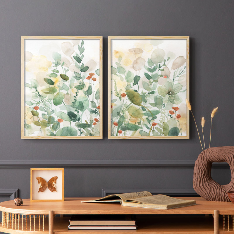 «Wildflower Song I», reproduction encadrée de qualité supérieure - prête à être accrochée - aucun clou requis - aucun clou requis