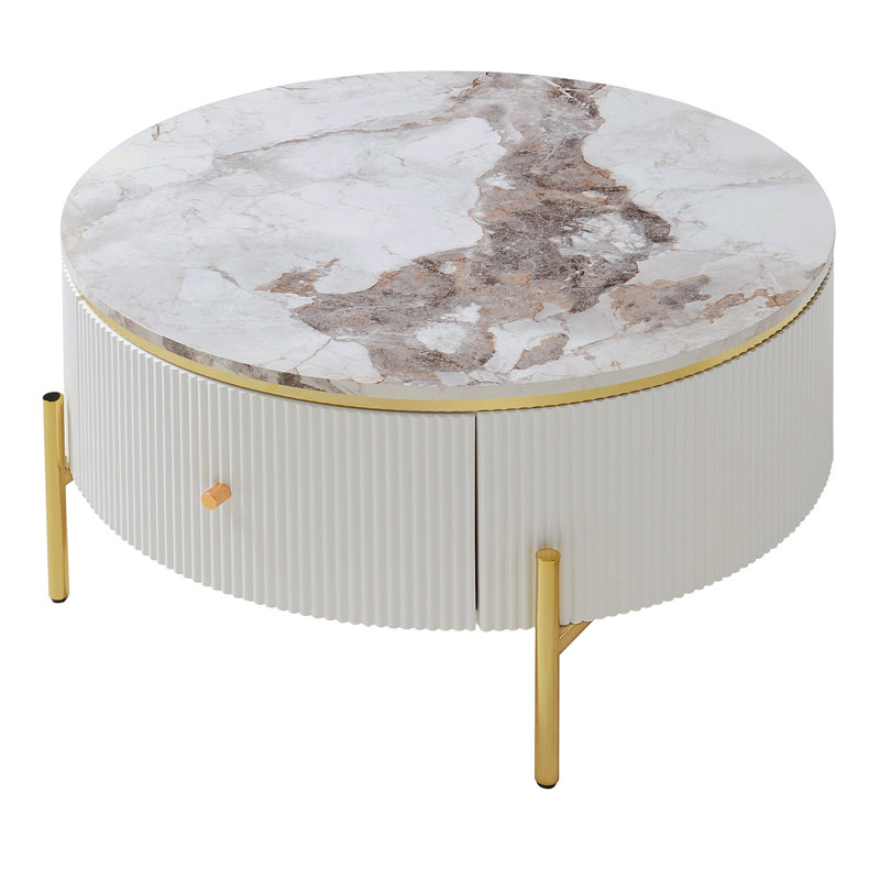Table basse moderne avec 2 grands tiroirs de rangement Modern (31,5 po)