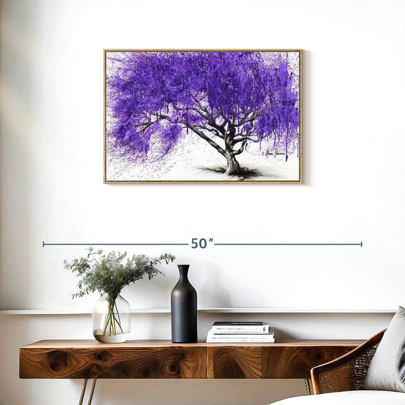 Rendez-vous au Jacaranda, Cadre flottant en bois naturel, 31 po x 21 po