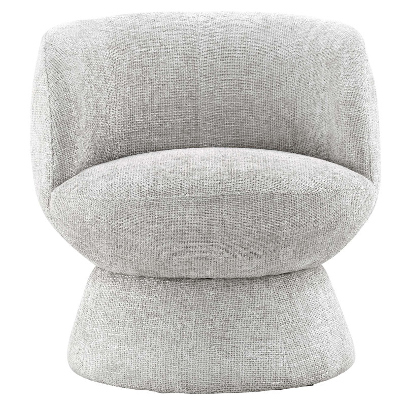 Chaise pivotante rembourrée en tissu Vesta Chenille, Gris chenille