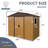 8 Ft X 4 Ft Outdoor Metal Storage Shed With Window And Metal Foundation For Backyard, Patio, Lawn (Coffee)-123951089-123951090