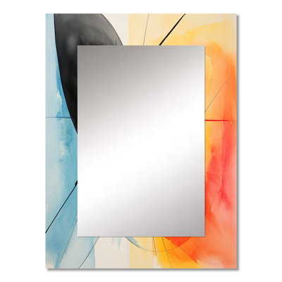 Geometric soft colors patterns IV - Geometric Unique Wall Mirror, Modern Mirror, Printed Metal Art